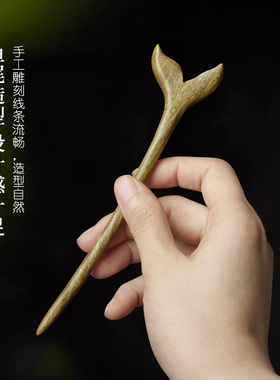 发簪绿檀木古风原创日常盘发簪子
