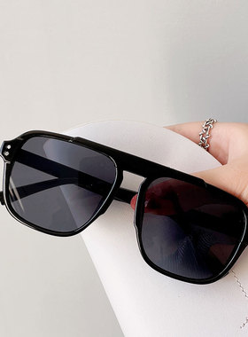 复古透明黄色墨镜男士女海边度假