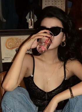 欧美街拍复古猫眼墨镜女防紫外线