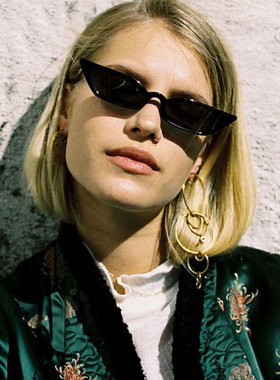 欧美猫眼个性风搞怪小框太阳镜