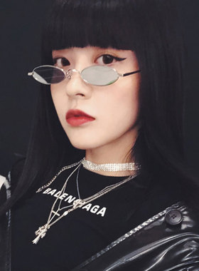 墨镜女网红金属时尚椭圆形太阳镜