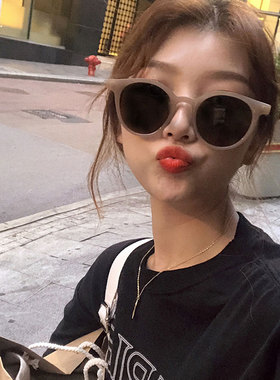 刘亦菲同款墨镜圆形防晒太阳镜女