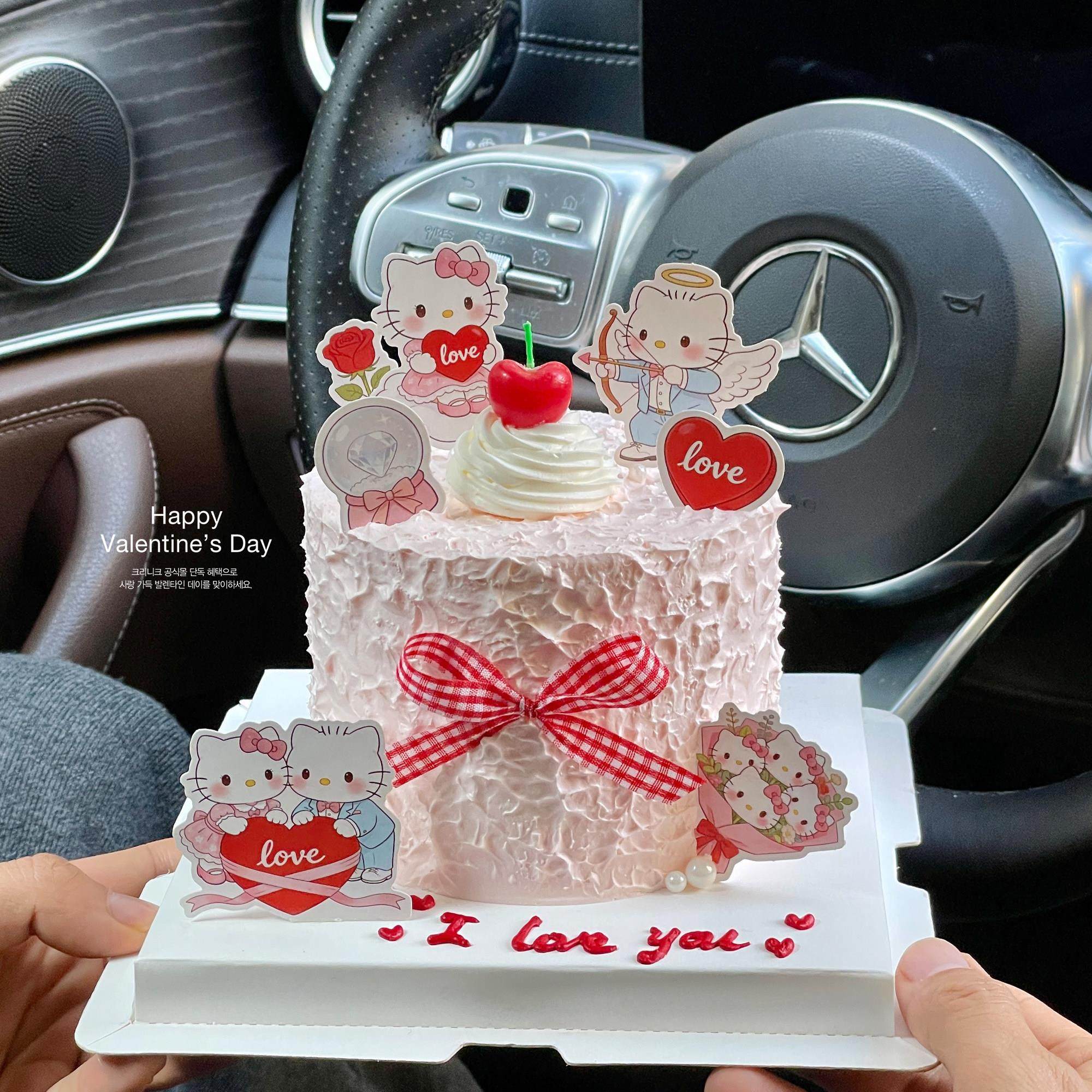 214情人节kitty蛋糕装饰插牌情侣kt猫表白纪念日甜品烘焙装扮插件,淘宝优惠券,粉丝福利购,淘宝优惠卷