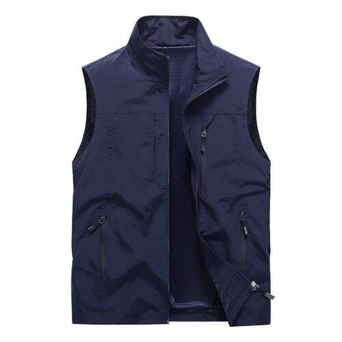 多口袋工作服马甲定制印logo新款工装外套印字透气网格可印字 - 图2