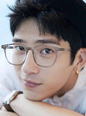 日系黑色眼镜框男款大脸近视可配自动感光车内变色眼镜架开车驾驶