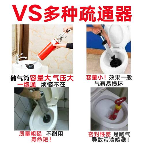 大力牌GQ-4一炮通管道疏通器气动疏通器厕所地漏马桶疏通工具 - 图2