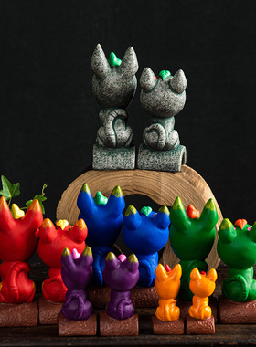 凹凸工艺云南非遗青石招财瓦猫