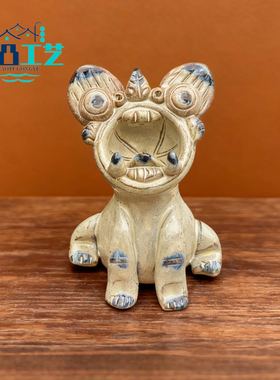 凹凸工艺云南非遗文创瓦猫摆件