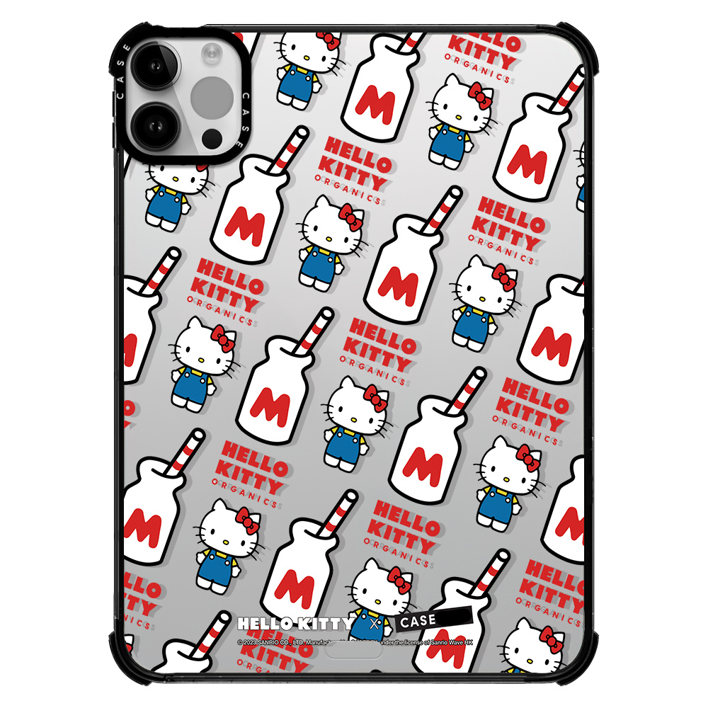 CASE联名hellokitty凯蒂猫表情适用苹果iPad Pro12.9寸平板保护套2024 Air第3/4/5/6/7代11寸卡通防摔壳mini - 图1