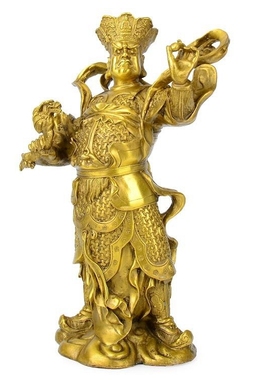 纯铜四大天王佛像摆件