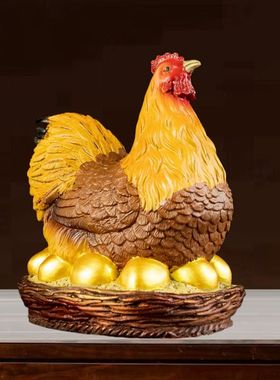 全铜工艺品母鸡下蛋金鸡摆件