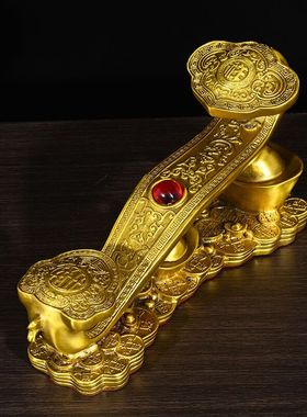 全黄铜吉祥如意摆件工艺品中式