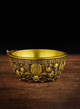 摆件客厅中式铜碗开业礼品