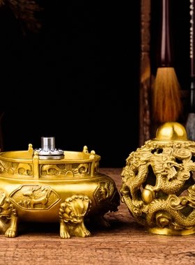 时来运转鼎摆件办公室全铜工艺品