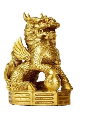 逸仙林全铜麒麟摆件一对客厅中式