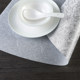 Waterproof and oil-proof fan-shaped dining table mats that are non-slip and washable