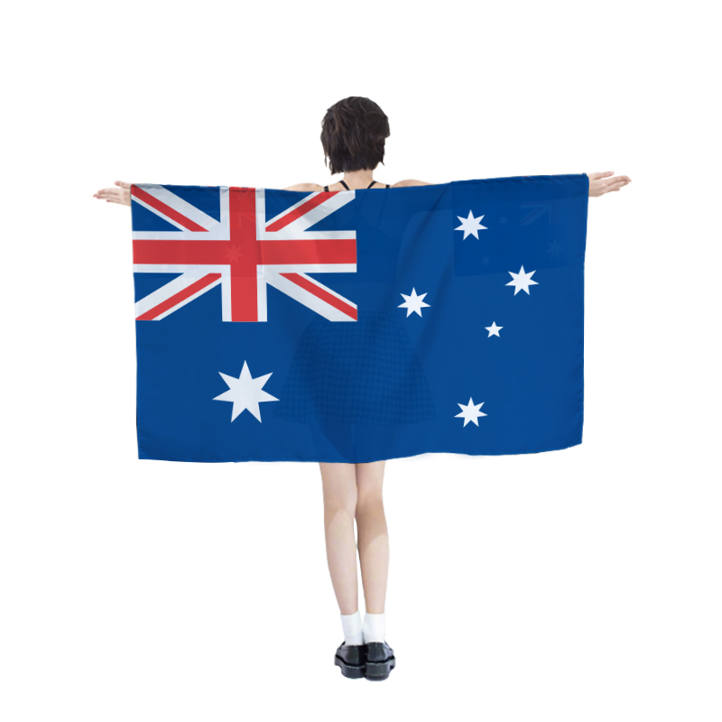 澳大利亚 国旗披风 活动赛事助威道具 轻薄透气披肩带袖子 - 图3