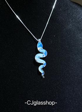 原创银项链灵蛇吊坠送礼生日礼物