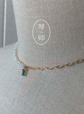 情诗ins风轻奢荒漠绿洲珍珠项链