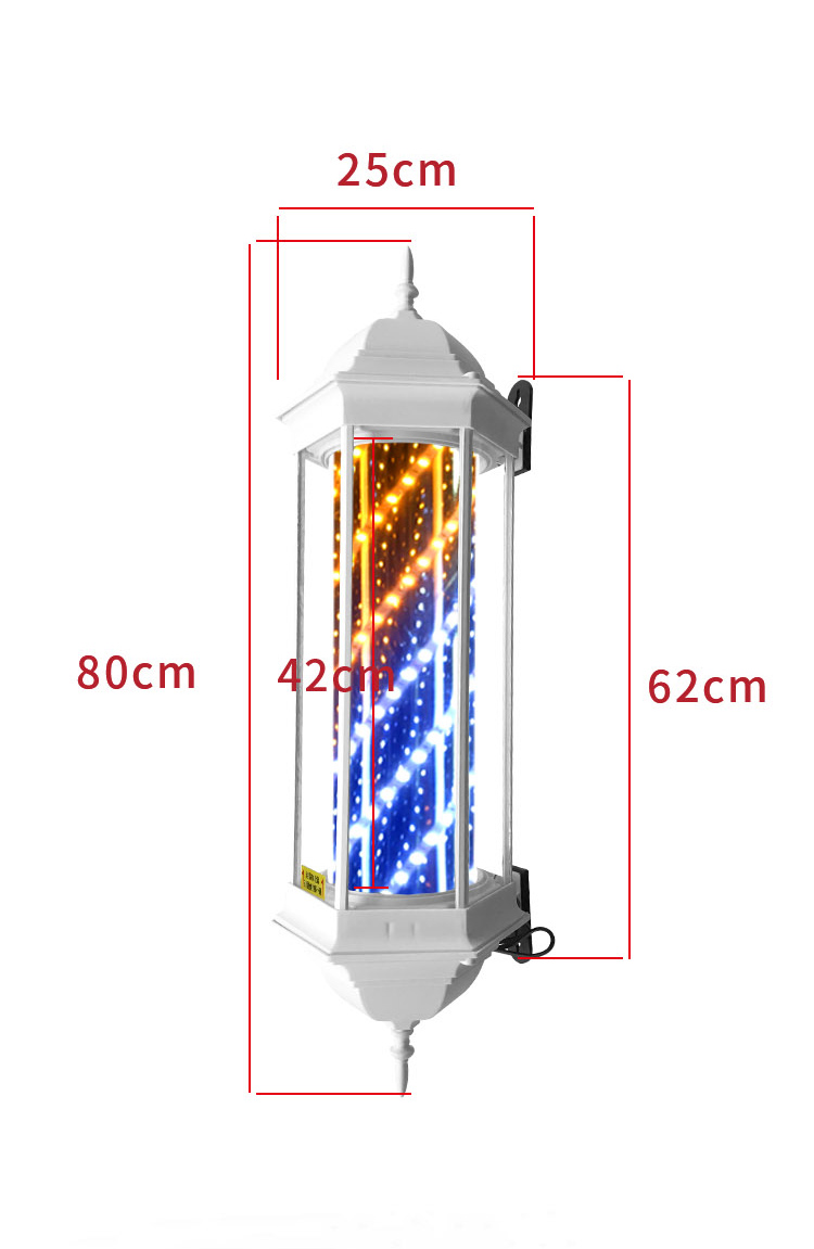 美发转灯旋转理发店LED复古奢华发廊户外宫灯挂墙防水灯箱厂家销 - 图3