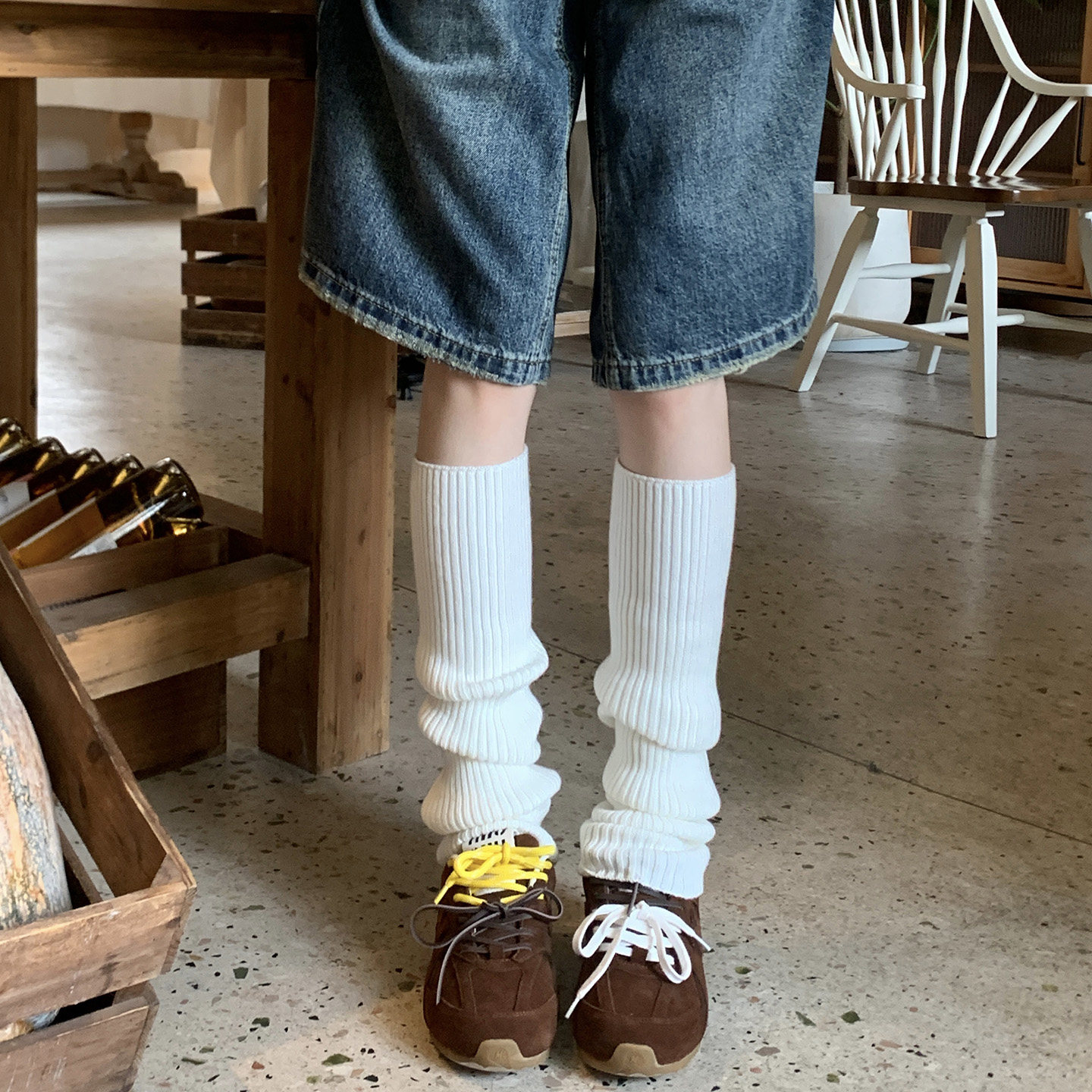 藏蓝色羊毛袜套女秋冬纯色保暖韩系羊绒腿套普拉提瑜伽袜套堆堆袜,淘宝优惠券,粉丝福利购,淘宝优惠卷