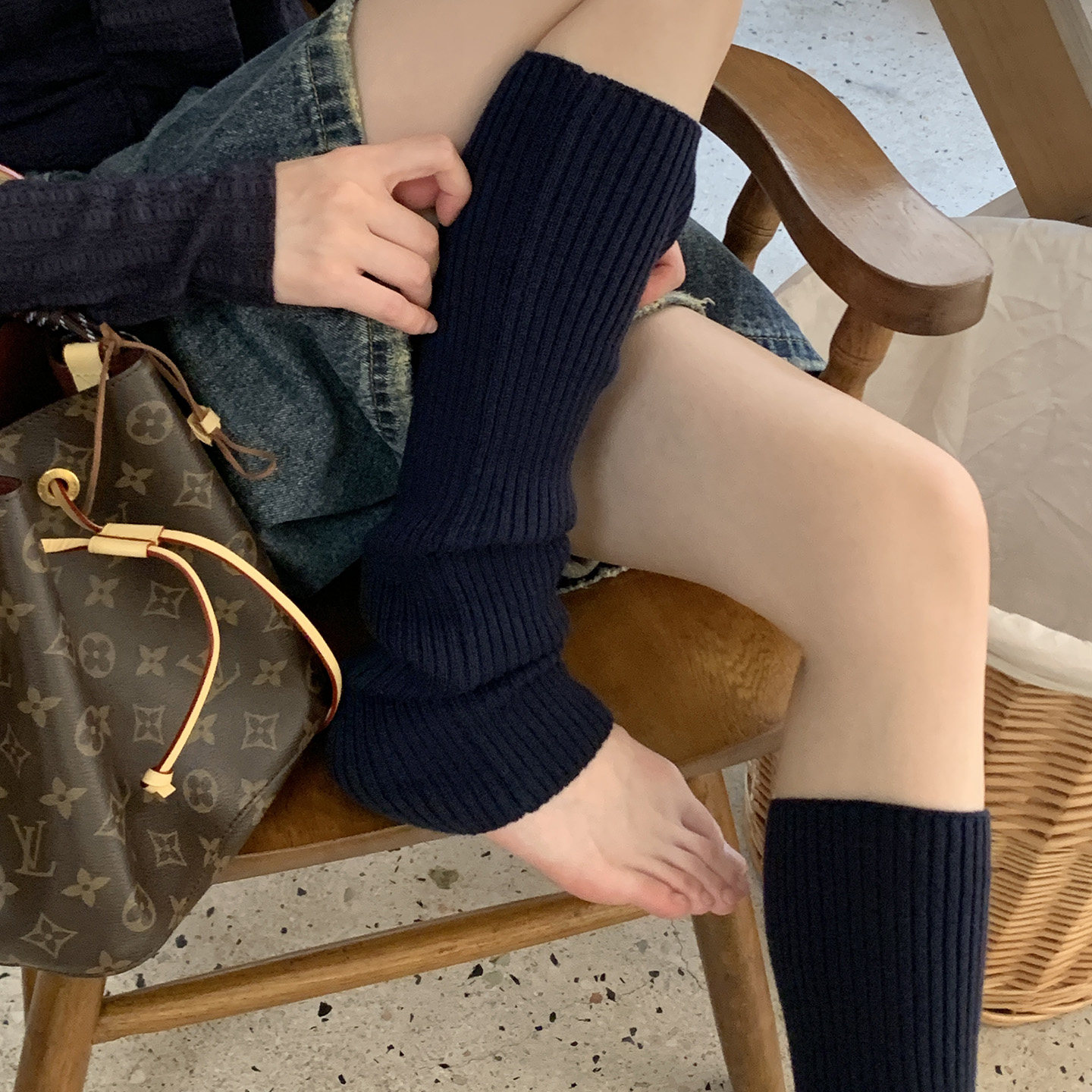 白色基础款羊毛袜套女秋韩系温柔竖坑条显瘦显腿长羊绒腿套堆堆袜,淘宝优惠券,粉丝福利购,淘宝优惠卷