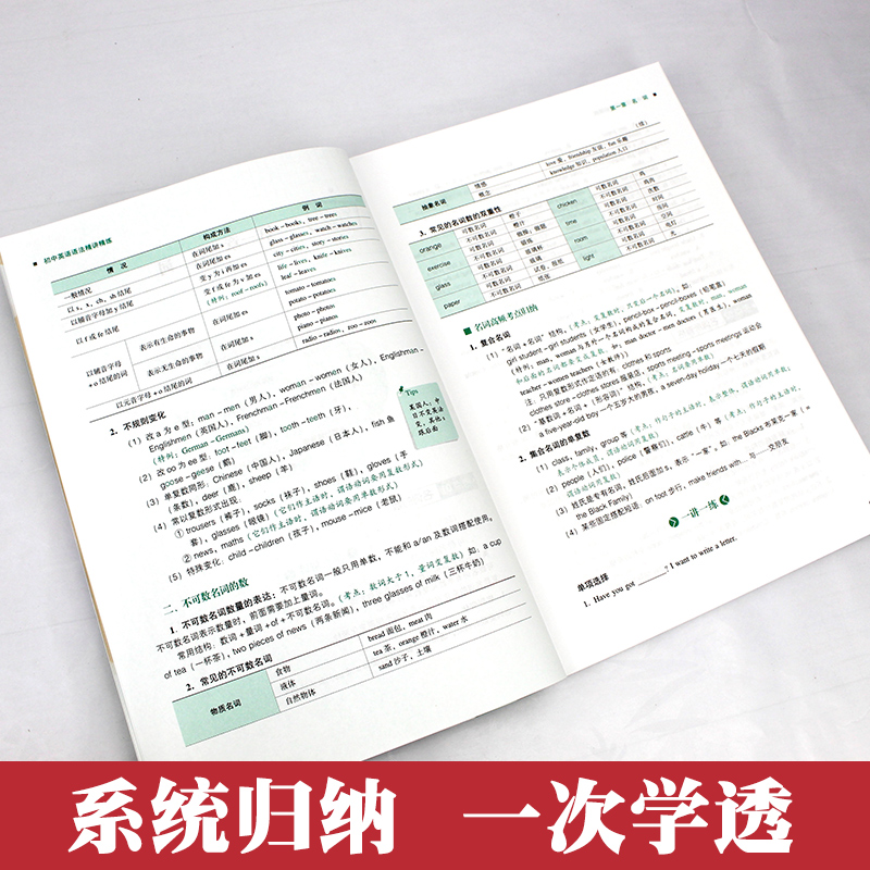 初中英语语法精讲精练 全新修订 初中七八九年级实用英语语法大全初中英语语法难点精讲解析一课一练 初中语法专项强化训练习题