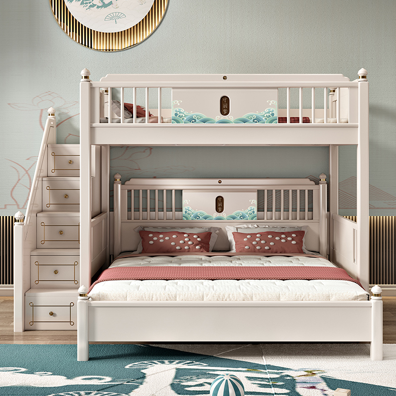 交叉式双层床儿童床错位高低床1.5米交错式子母床姐弟床S型上下床-图3