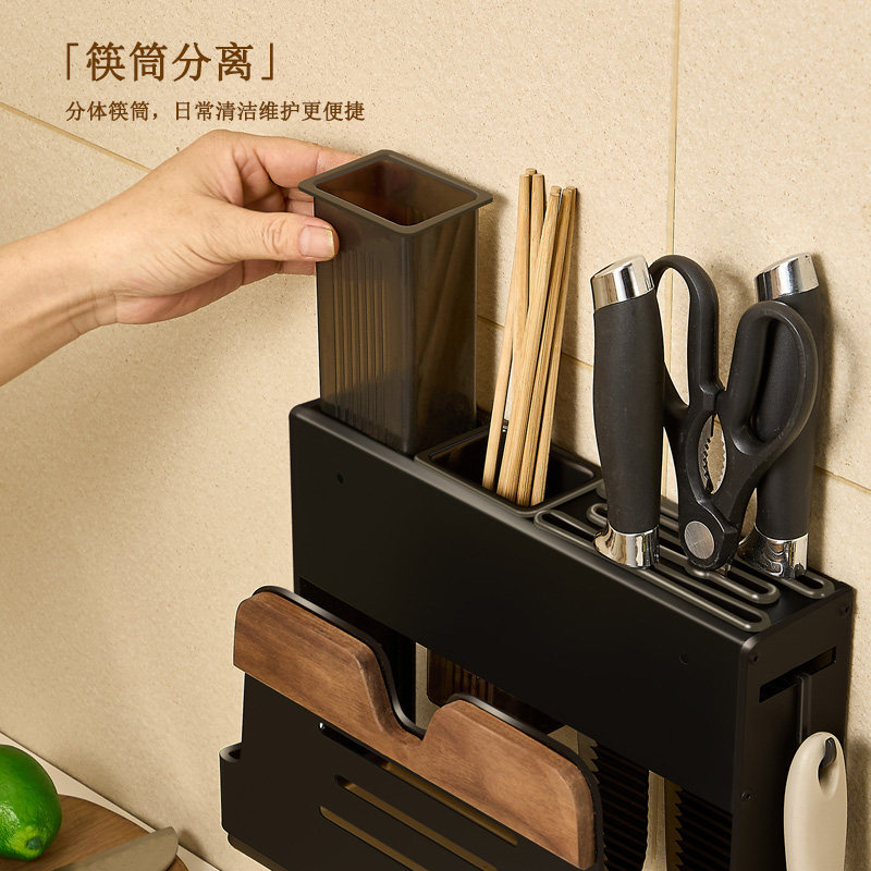 High-looking walnut multifunctional chopstick and knife holder storage rack