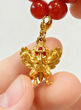 新品 兰透哲纯铜镀金大鹏金翅鸟挂件吊坠念珠吊坠卡子
