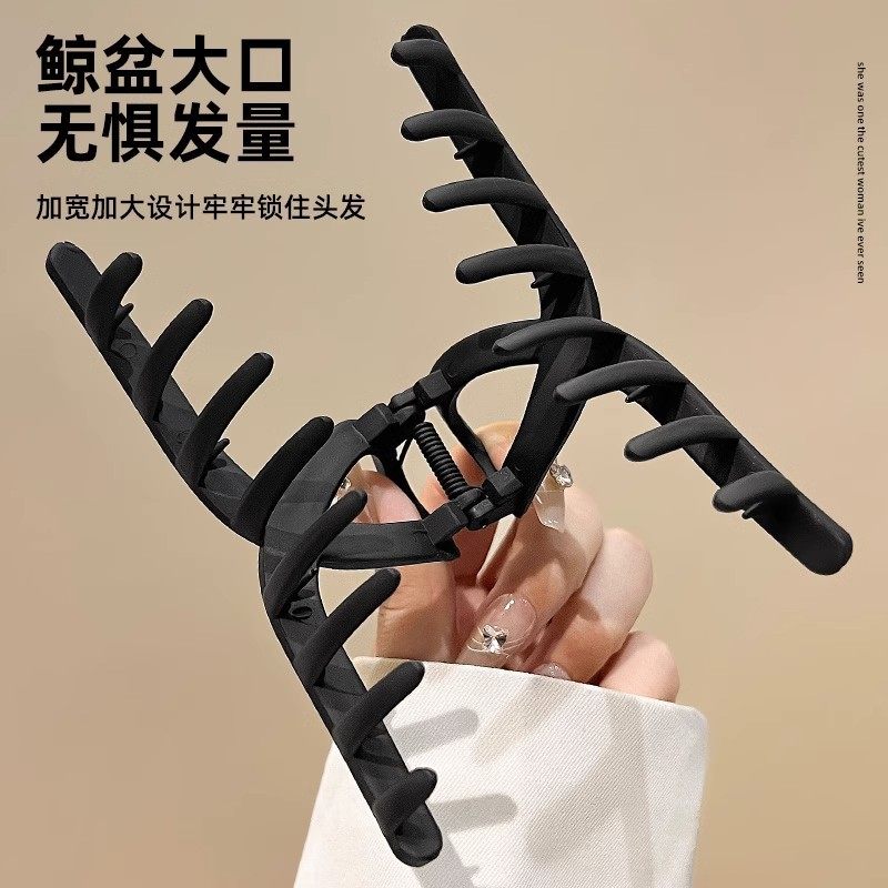 新款复古小香风抓夹大号黑色丝绒感鲨鱼夹头饰气质植绒抓夹,淘宝优惠券,粉丝福利购,淘宝优惠卷
