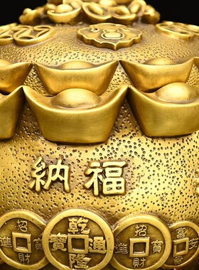 铜元宝貔貅聚宝盆摆件开盖招财