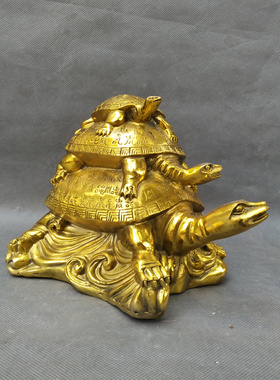 乌龟寿龟黄铜装饰客厅铜寿龟摆件