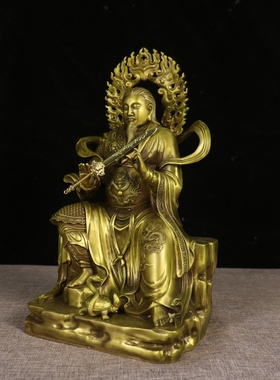 真武大帝铜像摆件武当山祖师爷家居佛堂供奉中式桌面高40公分大号