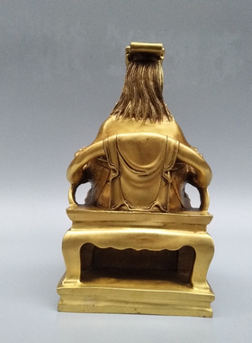 龙王菩萨铜像黄铜中式佛堂摆件