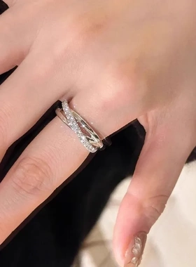 复古简约环绕三环戒指女精致小众气质ins开口可调节指环