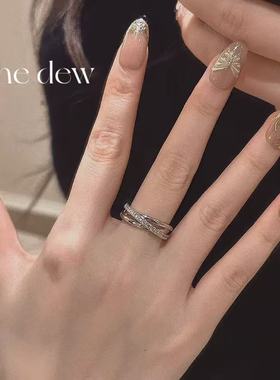 复古简约环绕三环戒指女精致小众气质ins开口可调节指环