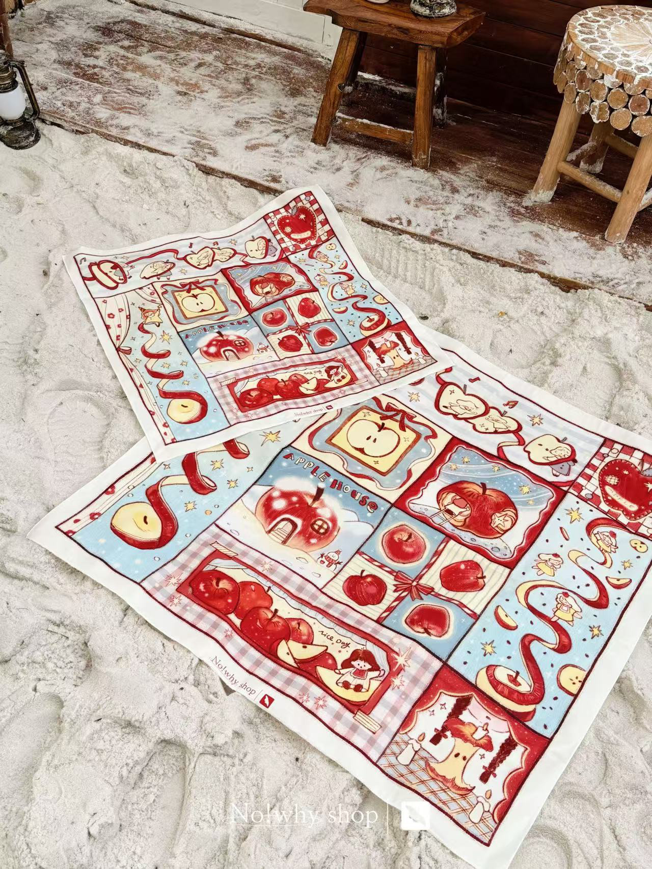 No!why shop·歪店×毛毛绿"苹果的想象"原创挂布背景布圣诞壁饰,淘宝优惠券,粉丝福利购,淘宝优惠卷