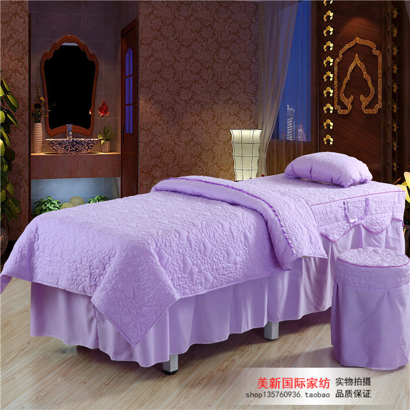 美容床罩四件套蕾丝边通用全棉高档按摩院韩式