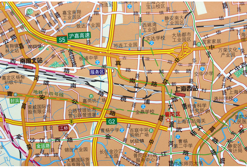 2021上海城区图地图挂图 上海市地图挂图正反面印刷 挂绳精装高清印刷 1.4*1米 超全开地图 详细版 省会城市主城区 - 图2