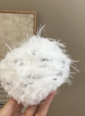 白雪绒绒DENGD手混线围巾帽子线
