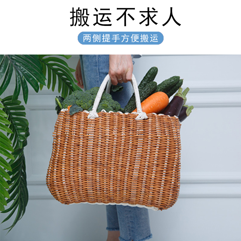 野餐篮购物篮采摘篮买菜篮子手提洗澡篮子收纳筐伴手礼水果篮网红 - 图2
