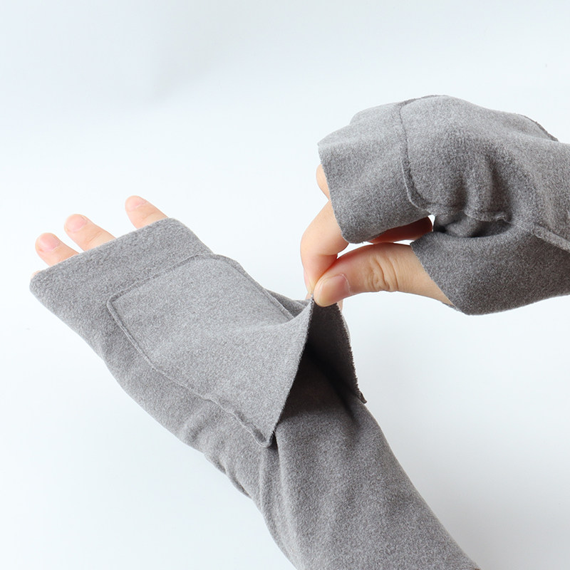 新款加长版德绒半指手套男女学生写字秋冬季保暖露指半掌打字护腕,淘宝优惠券,粉丝福利购,淘宝优惠卷