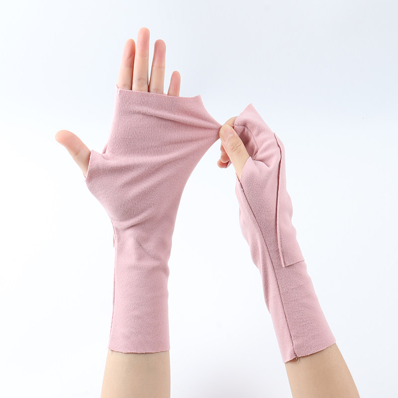 新款加长版德绒半指手套男女学生写字秋冬季保暖露指半掌打字护腕,淘宝优惠券,粉丝福利购,淘宝优惠卷