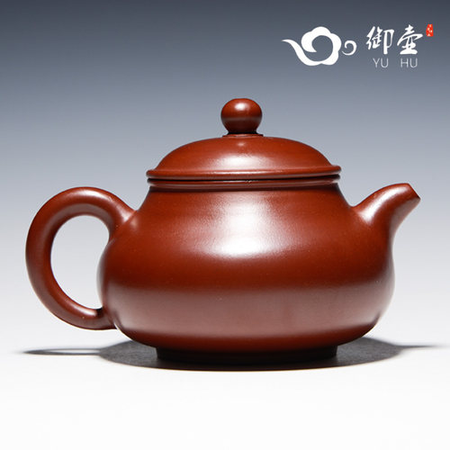 御壶 宜兴紫砂壶 纯全手工茶壶 原矿朱泥大红袍小品潘壶功夫茶具 - 图1