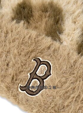 韩国代购MLB 男女通用豹纹喵喵针织帽猫耳朵保暖帽子 3ABNB0966