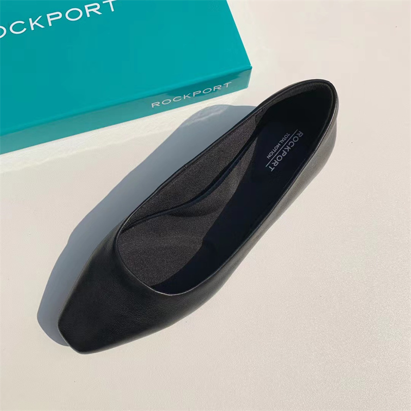 Rockport/乐步春新款羊皮牛皮浅口尖头百搭平跟单鞋女鞋白宫鞋 - 图3