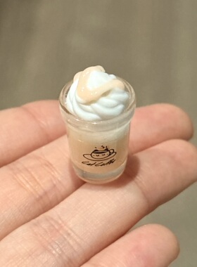 【仿真饮品系列】迷你可爱雪顶奶盖咖啡造型树脂摆件创意桌面装饰