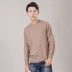 Mùa thu và mùa đông mới tinh khiết áo len cashmere đầu dày áo len nam cổ tròn màu rắn lỏng kích thước lớn đan áo đáy - Áo len Cashmere