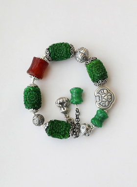 徽调梵歌女干青银国风手链